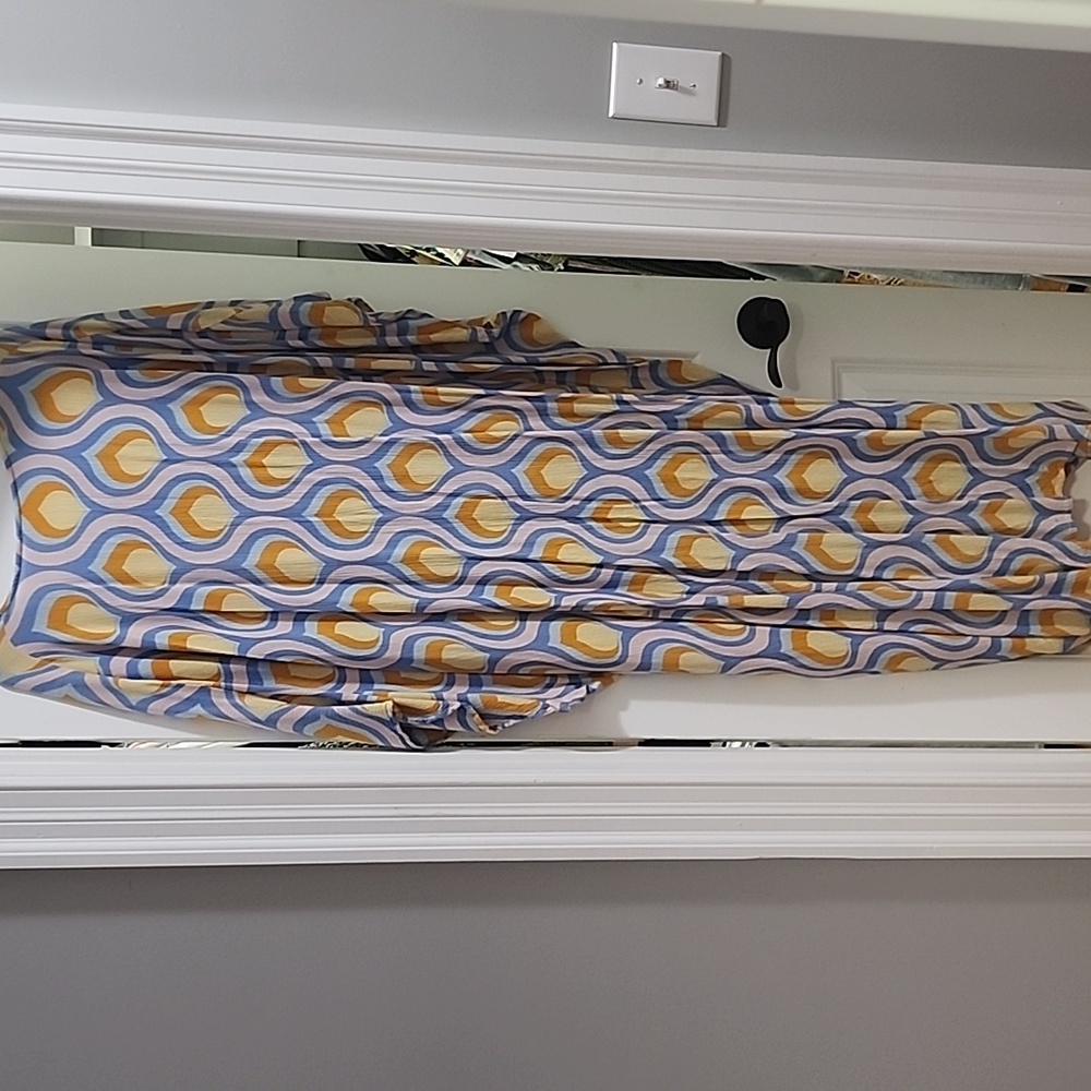 Free People Blue and Orange Patterned Kimono Dress - Picture 3 of 4